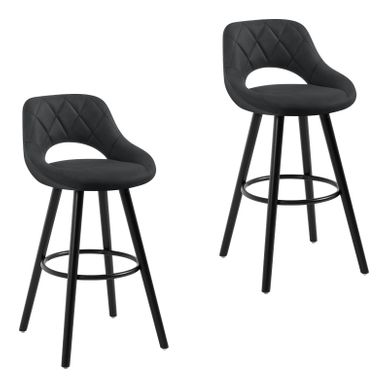 2xtabourets De Bar En Tissu Simili-cuir Chaises De Bar Structure En Bois Massif Anthracite 2xtabourets De Bar En Tissu Simili-cuir Chaises De Bar Structure En Bois Massif Anthracite