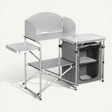 Cuisine De Camping En MDF+Aluminium.Table Pique-Nique Pliable Avec Armoire Rangement Cuisine De Camping En MDF+Aluminium.Table Pique-Nique Pliable Avec Armoire Rangement