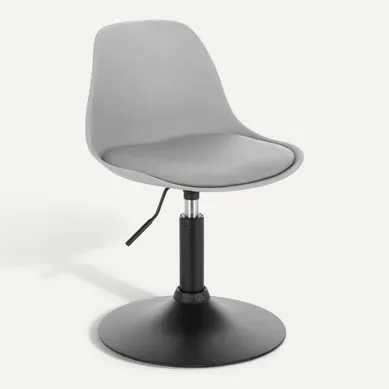 Tabouret De Bar En Similicuir Chaise De Bar Tabouret Rotatif Pour Bar-Cuisine-Bistro Comptoir-Gris
