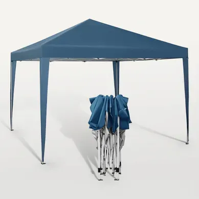 Tonnelle De Jardin-tente Pliante-protection Du Soleil Uv 50+hauteur Réglable 3x3m-bleu