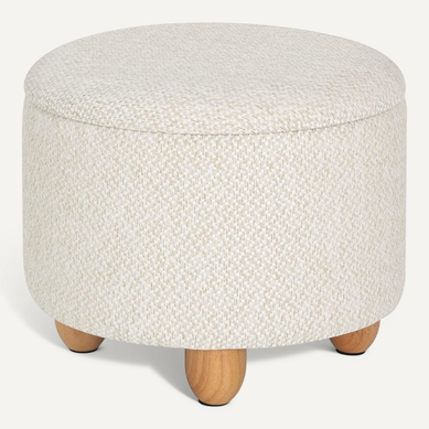 Pouf De Rangement Avec Pieds En Pin-Tabouret Avec Couvercle-Blanc Crème Pouf De Rangement Avec Pieds En Pin-Tabouret Avec Couvercle-Blanc Crème