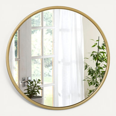 Miroir Rond Mural.cadre En Métal.miroir Décoratif Pour Salle De Bain/chambre/salon/couloir.50x50cm Miroir Rond Mural.cadre En Métal.miroir Décoratif Pour Salle De Bain/chambre/salon/couloir.50x50cm