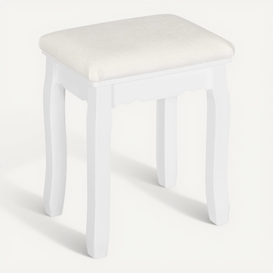 Tabouret Coiffeuse Blanc. Chaise De Maquillage En Velours. Pouf Banc Piano. 38x28.5x45cm Tabouret Coiffeuse Blanc. Chaise De Maquillage En Velours. Pouf Banc Piano. 38x28.5x45cm
