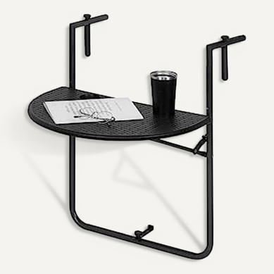 Table De Balcon Suspendue.table Murale Rabattable Avec 3 Hauteurs Réglables En Aspect Rotin.noir Table De Balcon Suspendue.table Murale Rabattable Avec 3 Hauteurs Réglables En Aspect Rotin.noir