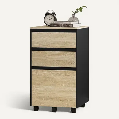 Caisson De Bureau Mobile Hefoths - Meuble Rangement Blanc Avec Support Imprimante 76x74.5x36.7 Cm