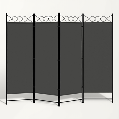 Paravent Pliable 223x172cm. Brise-vue Opaque à 4 Panneaux. Séparateur De Pièce Amovible. Gris Foncé Paravent Pliable 223x172cm. Brise-vue Opaque à 4 Panneaux. Séparateur De Pièce Amovible. Gris Foncé