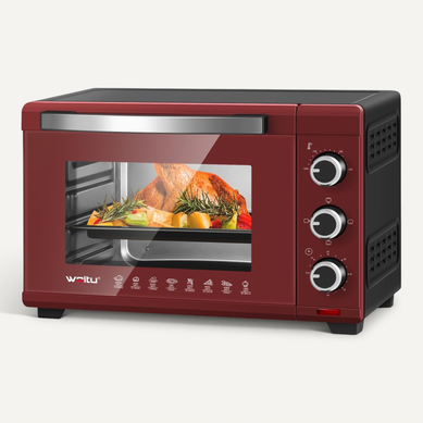 Mini Four 28 1600 W-100-230°c- Minuterie 0-60 Min- 3 Modes De Cuisine - Rouge+noir Mini Four 28 1600 W-100-230°c- Minuterie 0-60 Min- 3 Modes De Cuisine - Rouge+noir