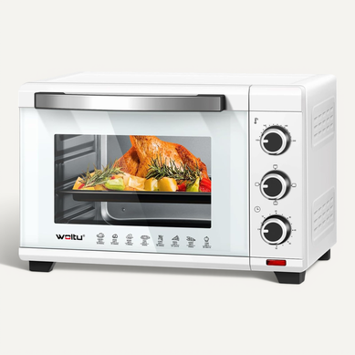 Mini Four 28l - 1600 W-100-230°c-Minuterie 0-60 Min-3 Modes De Cuisson -Blanc Mini Four 28l - 1600 W-100-230°c-Minuterie 0-60 Min-3 Modes De Cuisson -Blanc