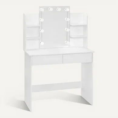 Coiffeuse Avec Miroir LED à Luminosité Réglable. Table De Maquillage. 40 X 90 X 135cm. Blanc Coiffeuse Avec Miroir LED à Luminosité Réglable. Table De Maquillage. 40 X 90 X 135cm. Blanc