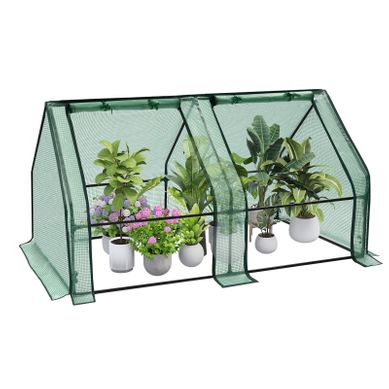 Serre De Jardin.serre Hivernage Avec 2 Portes Enroulables.cadre En Tube D'acier.180x90x90cm.vert