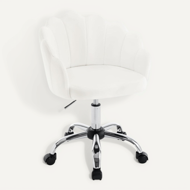Chaise Bureau Pivotante, Chaise Coiffeuse Velours, Avec Dossier En Pétale, Crème Blanc Chaise Bureau Pivotante, Chaise Coiffeuse Velours, Avec Dossier En Pétale, Crème Blanc