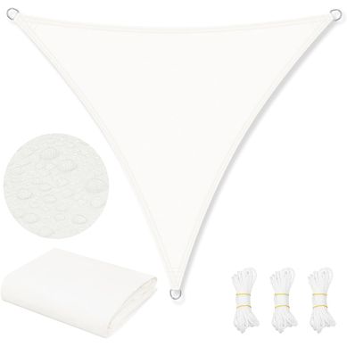 Voile D'ombrage Imperméable 5x5x5m En Pes, Polyester, Avec Oeillets D+cordes, Beige
