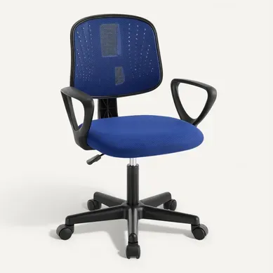 Chaise De Bureau Pour Enfants, Chaise D'ordinateur à Roulettes, Pivotante, Hauteur Réglable, Bleu