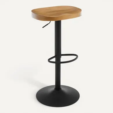 Tabouret Bar Haut, Chaise De Bar, Hauteur Réglable, Pivotant, En Bois, Chêne Foncé Tabouret Bar Haut, Chaise De Bar, Hauteur Réglable, Pivotant, En Bois, Chêne Foncé