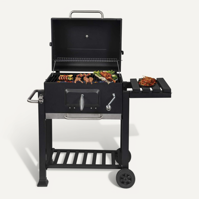 Barbecue Au Charbon De Bois,avec Roues,hauteur Réglable,113x45.5x100cm,noir Barbecue Au Charbon De Bois,avec Roues,hauteur Réglable,113x45.5x100cm,noir