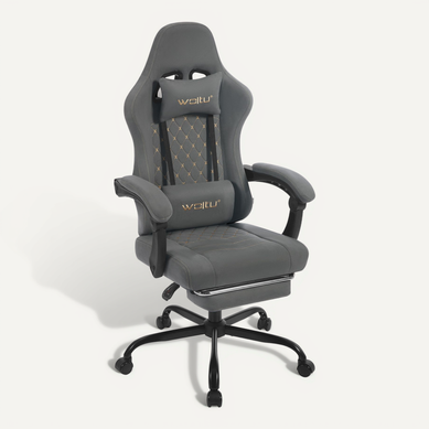Chaise Gaming Massante,Fauteuil Gamer,Avec Soutien Lombaire Massant,Tissu Technique,Gris+Jaune Chaise Gaming Massante,Fauteuil Gamer,Avec Soutien Lombaire Massant,Tissu Technique,Gris+Jaune