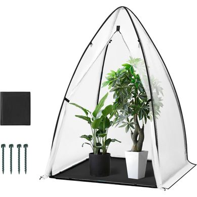 Mini Serre De Jardin, En Film Double Face à Bulles D'air, Avec Porte Zippée Et Tapis, 120x120x180cm