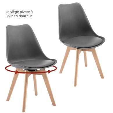 Lot De 2 Chaise Pivotante Salle à Manger, Scandinave, Chaise De Cuisine, Siège Rembourré,en Pu,gris Lot De 2 Chaise Pivotante Salle à Manger, Scandinave, Chaise De Cuisine, Siège Rembourré,en Pu,gris