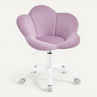 Chaise Bureau Enfant, Chaise Pivotante En Velours, Ergonomique Hauteur Réglable, Violet Clair Chaise Bureau Enfant, Chaise Pivotante En Velours, Ergonomique Hauteur Réglable, Violet Clair