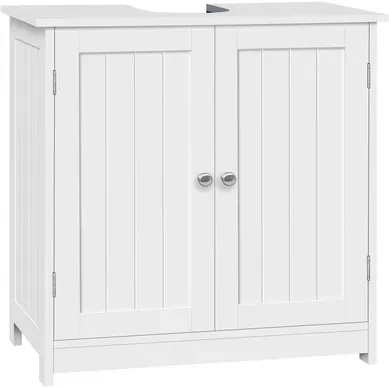 Meuble Sous Lavabo,armoire Wc Rangement Sur Pieds Avec 2 Portes+étagère Réglable,blanc,60x30x60cm Meuble Sous Lavabo,armoire Wc Rangement Sur Pieds Avec 2 Portes+étagère Réglable,blanc,60x30x60cm
