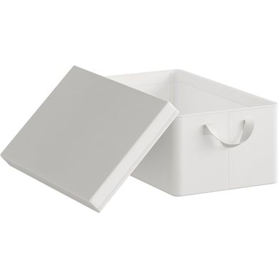 Boîte De Rangement Avec Couvercle Amovible,pliable,coffre En Tissu,avec Poignée,blanc,48x29x20cm Boîte De Rangement Avec Couvercle Amovible,pliable,coffre En Tissu,avec Poignée,blanc,48x29x20cm