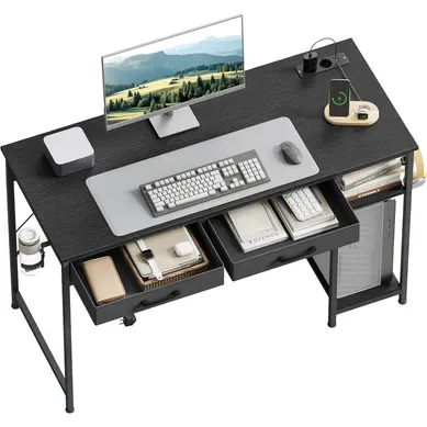 Bureau Gaming Avec Prises, Bureau D'ordinateur, Prises USB Et Type-c, 120x51x75 Cm,noir Bureau Gaming Avec Prises, Bureau D'ordinateur, Prises USB Et Type-c, 120x51x75 Cm,noir