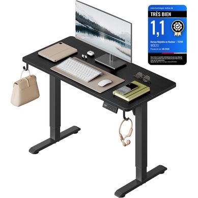 Bureau Assis Debout électrique, Réglable En Hauteur, 100x48x118 Cm, 3 Positions Mémoire, Noir Bureau Assis Debout électrique, Réglable En Hauteur, 100x48x118 Cm, 3 Positions Mémoire, Noir