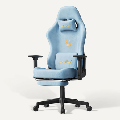Chaise Gaming, Chaise Bureau Ergonomique,Repose-Pieds Rétractable, En Imitation Daim Respirant,Bleu Chaise Gaming, Chaise Bureau Ergonomique,Repose-Pieds Rétractable, En Imitation Daim Respirant,Bleu