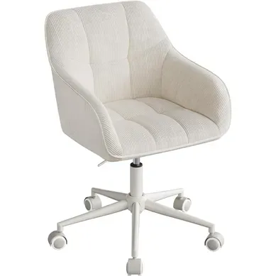 Chaise Bureau, Chaise Coiffeuse, Ergonomique, Pivotant, Hauteur Réglable, En Velours Côtelé, Beige Chaise Bureau, Chaise Coiffeuse, Ergonomique, Pivotant, Hauteur Réglable, En Velours Côtelé, Beige