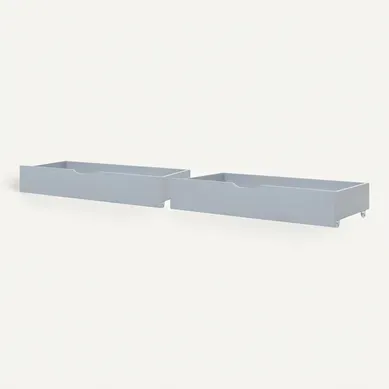 Lot De 2 Tiroirs De Rangement Pour Lit Bois De Pin Cronat Gris