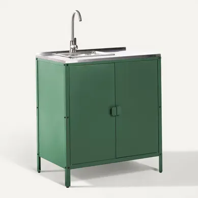 Meuble De Cuisine D'extérieur Avec évier Vilama Vert Meuble De Cuisine D'extérieur Avec évier Vilama Vert