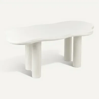Table De Repas Ondle Blanc Cassé 188 Cm 94 Cm Table De Repas Ondle Blanc Cassé 188 Cm 94 Cm
