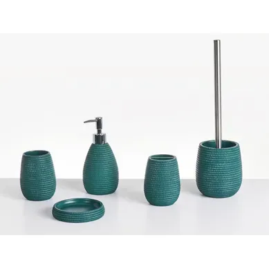 Set De 5 Accessoires De Salle De Bain Quilca Bleu Paon Set De 5 Accessoires De Salle De Bain Quilca Bleu Paon
