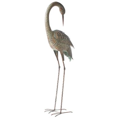 Statue De Jardin Beyla Oiseau Grue Marron