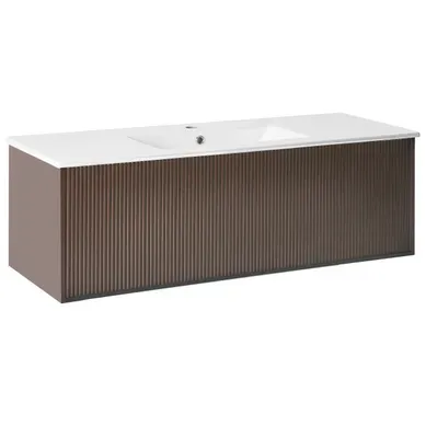 Meuble-lavabo Mural Avec Vasque Madidi Marron Meuble-lavabo Mural Avec Vasque Madidi Marron