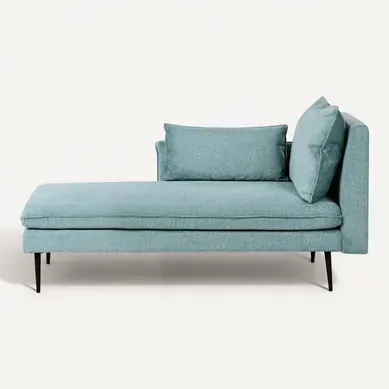 Chaise Longue Côté Droit Yerres Tissu Bleu Clair Chaise Longue Côté Droit Yerres Tissu Bleu Clair
