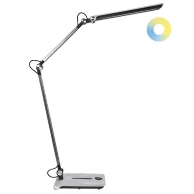 Lampe De Bureau LED Aquila Avec Variateur Argenté Lampe De Bureau LED Aquila Avec Variateur Argenté