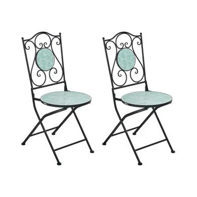 Lot De 2 Chaises De Jardin Anapo Pliant Métal Noir Lot De 2 Chaises De Jardin Anapo Pliant Métal Noir