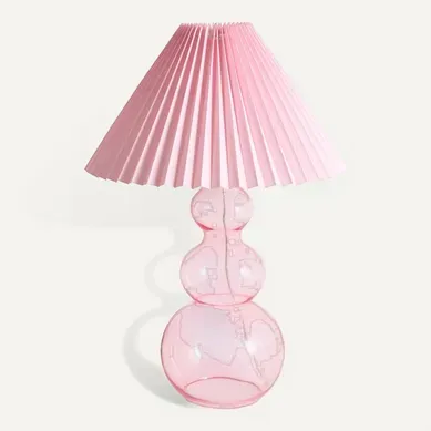 Lampe À Poser Sengwa Verre Rose Lampe À Poser Sengwa Verre Rose
