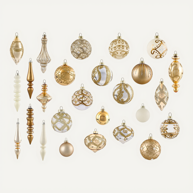 Lot De 70 Boules Flicker Verre Doré Lot De 70 Boules Flicker Verre Doré