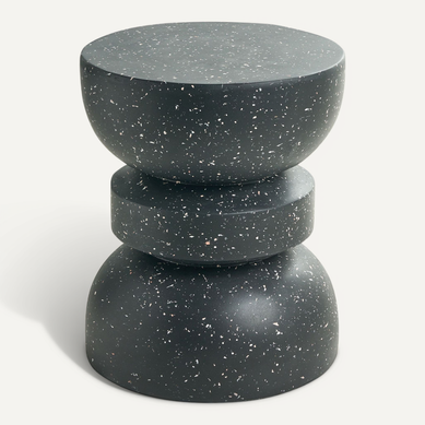 Table D'appoint Faliro 37 Cm 37 Cm Effet Terrasse Terrazzo Noir