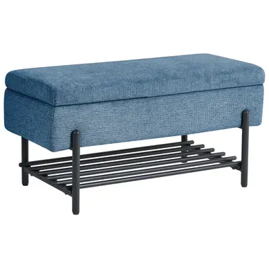 Banc De Rangement Solvang Tissu Bleu Banc De Rangement Solvang Tissu Bleu