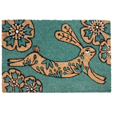 Paillasson Clark Bleu Paon 50 X 80 Cm Lapin Fibre De Coco Paillasson Clark Bleu Paon 50 X 80 Cm Lapin Fibre De Coco