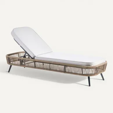 Transat Avec Coussin Zeri Polyrotin Beige Clair Transat Avec Coussin Zeri Polyrotin Beige Clair