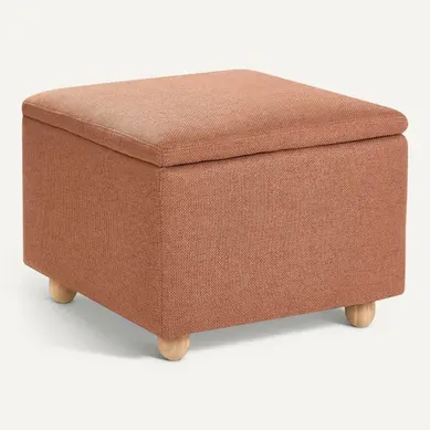 Pouf De Rangement Ferndale Tissu Marron Doré Pouf De Rangement Ferndale Tissu Marron Doré