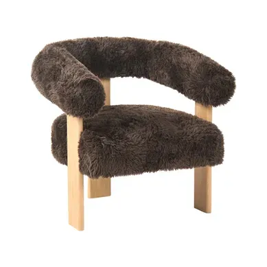 Fauteuil Ilbro Fourrure Synthétique Marron Foncé/ Marron Clair