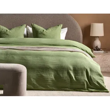 Ensemble De Housses De Couette Sumner 200 X 200 Cm Mousseline De Coton Vert Ensemble De Housses De Couette Sumner 200 X 200 Cm Mousseline De Coton Vert