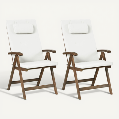 Lot De 2 Chaises De Jardin Avec Coussins Amantea Premium Acacia Blanc Cassé Lot De 2 Chaises De Jardin Avec Coussins Amantea Premium Acacia Blanc Cassé