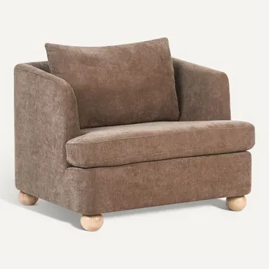 Fauteuil Rattvik Tissu Chenille Marron