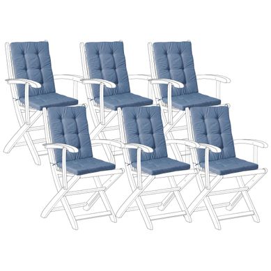Lot De 6 Coussins De Jardin Java/amantea Premium 50 X 71 Cm Bleu